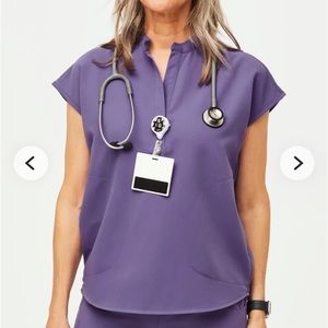 figs rafaela scrub top plum